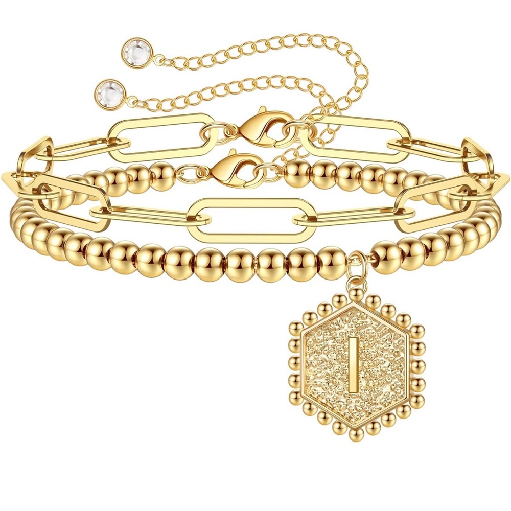 DAINTY GOLD  INTIAL LETTER BRACELET | I | *NWT*